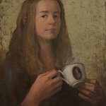 Self Portrait With Coffee by Monika Helgesen